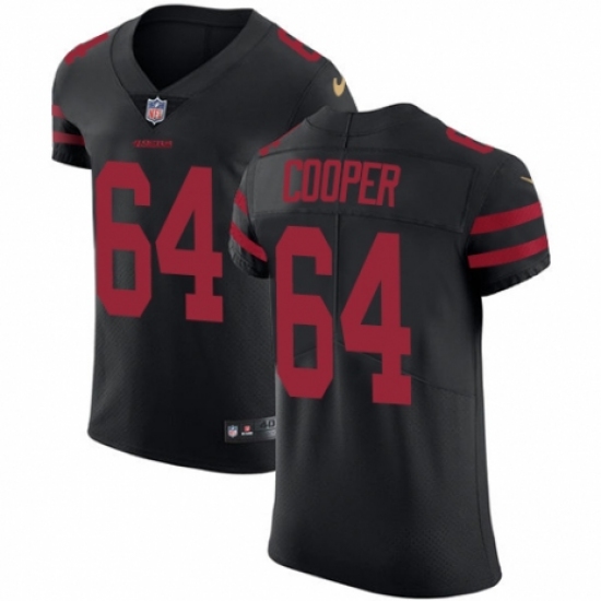 Men's Nike San Francisco 49ers #64 Jonathan Cooper Black Alternate Vapor Untouchable Elite Player NFL Jersey - Ujersey