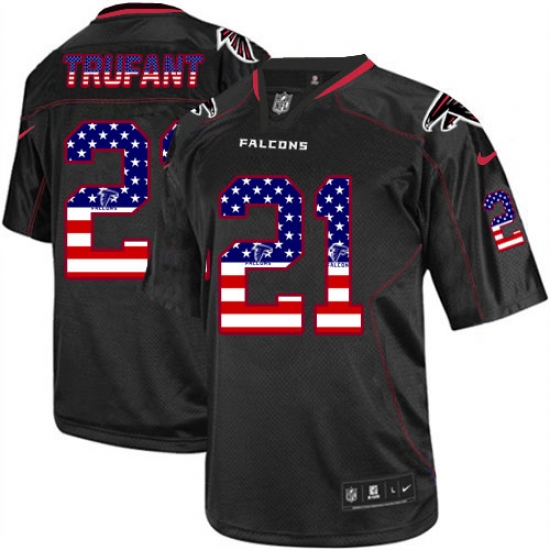 Men's Nike Atlanta Falcons #21 Desmond Trufant Elite Black USA Flag Fashion NFL Jersey - Ujersey