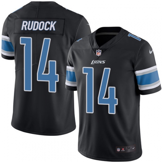 Youth Nike Detroit Lions #14 Jake Rudock Limited Black Rush Vapor Untouchable NFL Jersey - Ujersey