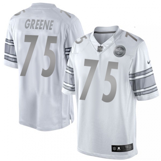 Men's Nike Pittsburgh Steelers #75 Joe Greene Limited White Platinum NFL Jersey - Ujersey