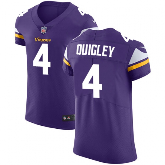 Men's Nike Minnesota Vikings #4 Ryan Quigley Purple Team Color Vapor Untouchable Elite Player NFL Jersey - Ujersey