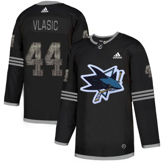 Men's Adidas San Jose Sharks #44 Marc-Edouard Vlasic Black Authentic Classic Stitched NHL Jersey - Ujersey