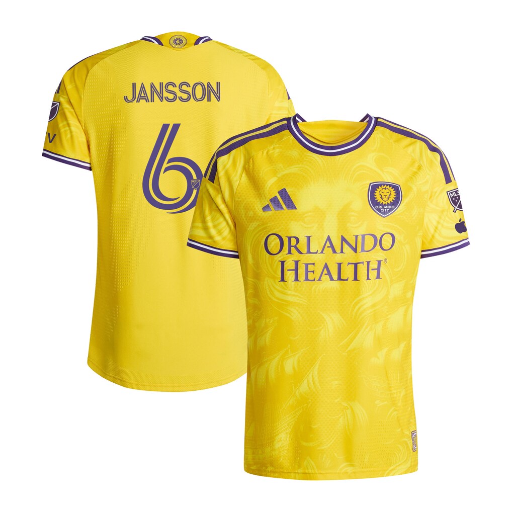 Men's Orlando City SC Robin Jansson adidas Yellow 2026 Sunken Treasure Kit On-Field Authentic Patch Jersey - Ujersey