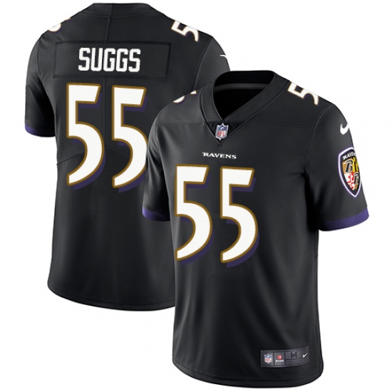 Youth Nike Baltimore Ravens #55 Terrell Suggs Black Alternate Vapor Untouchable Limited Player NFL Jersey - Ujersey