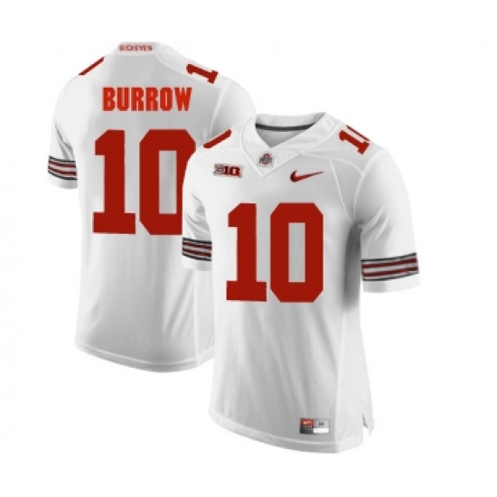 Ohio State Buckeyes 10 Joe Burrow White College Football Jersey - Ujersey