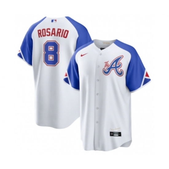 Men's Atlanta Braves #8 Eddie Rosario White 2023 City Connect Cool Base Stitched Jersey - Ujersey