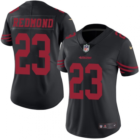 Women's Nike San Francisco 49ers #23 Will Redmond Limited Black Rush Vapor Untouchable NFL Jersey - Ujersey