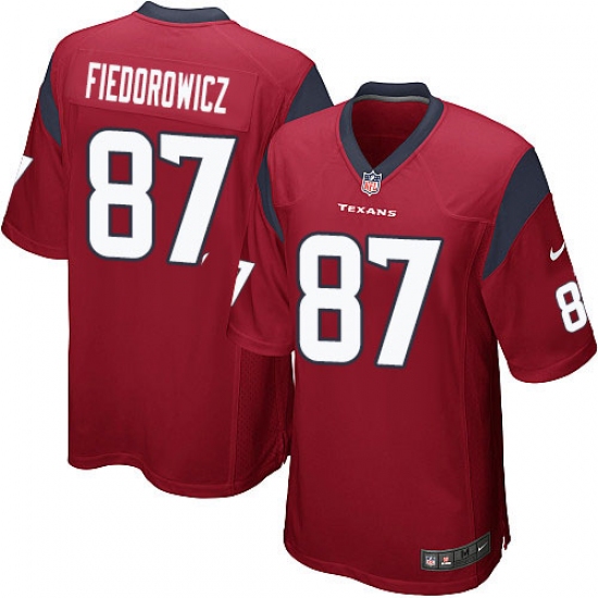 Men's Nike Houston Texans #87 C.J. Fiedorowicz Game Red Alternate NFL Jersey - Ujersey