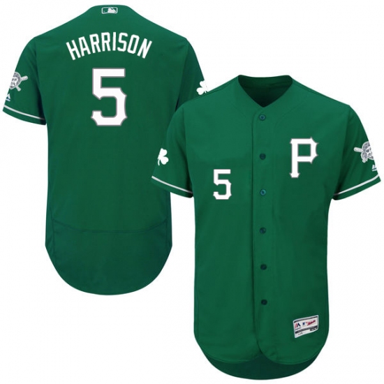 Men's Majestic Pittsburgh Pirates #5 Josh Harrison Green Celtic Flexbase Authentic Collection MLB Jersey - Ujersey