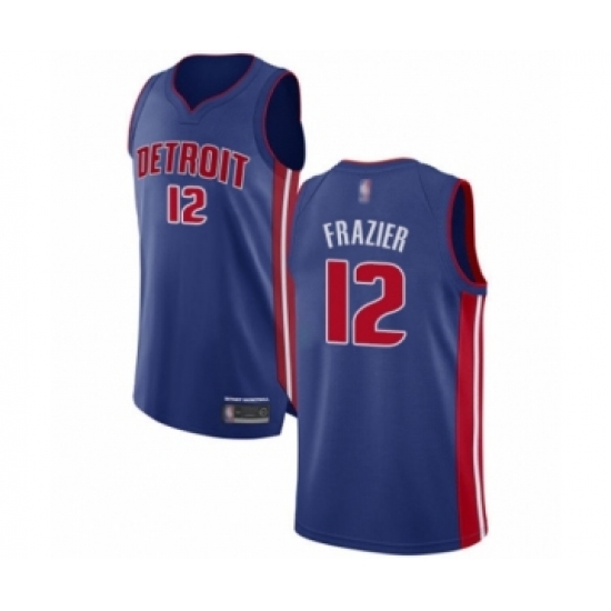Men's Detroit Pistons #12 Tim Frazier Authentic Royal Blue Basketball Jersey - Icon Edition