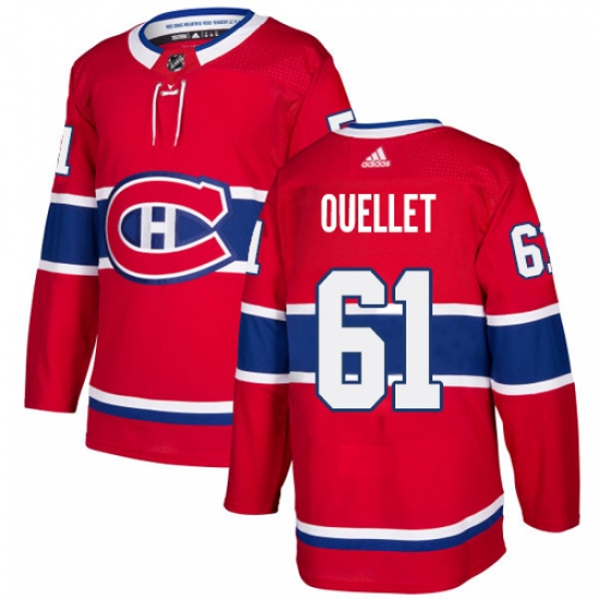 Men's Adidas Montreal Canadiens #61 Xavier Ouellet Premier Red Home NHL Jersey - Ujersey