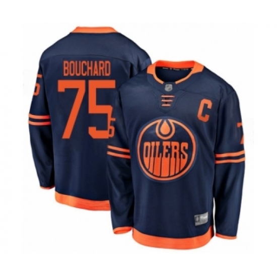 Youth Edmonton Oilers #75 Evan Bouchard Authentic Navy Blue Alternate Fanatics Branded Breakaway Hockey Jersey - Ujersey