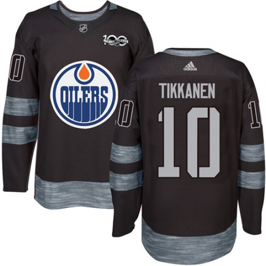 Men's Adidas Edmonton Oilers #10 Esa Tikkanen Authentic Black 1917-2017 100th Anniversary NHL Jersey - Ujersey