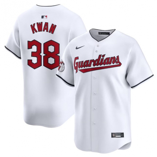 Men's Cleveland Guardians #38 Steven Kwan White Home Limited Baseball Stitched Jersey - Ujersey