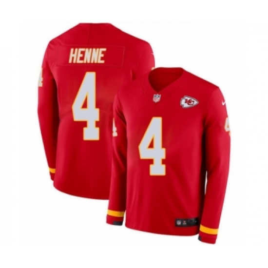 Men's Nike Kansas City Chiefs #4 Chad Henne Limited Red Therma Long Sleeve NFL Jersey - Ujersey