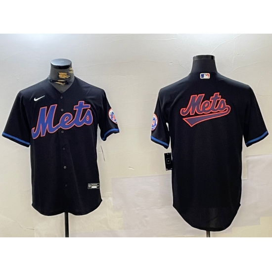 Men's New York Mets Team Big Logo Graphite 2024 City Connect Limited Stitched Baseball Jerseys - Ujersey