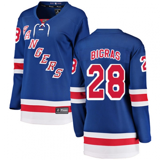 Women's New York Rangers #28 Chris Bigras Fanatics Branded Royal Blue Home Breakaway NHL Jersey - Ujersey