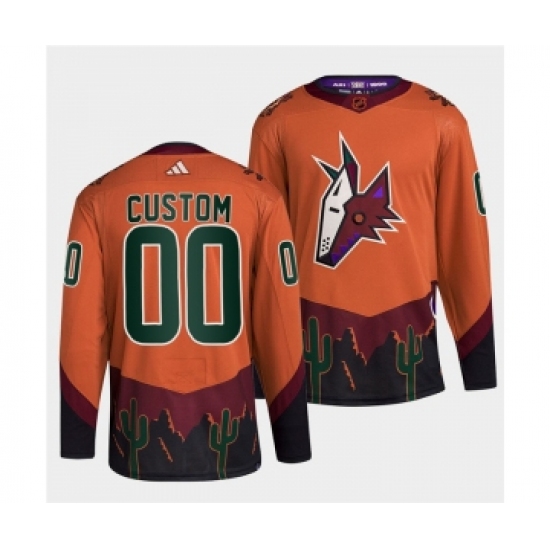 Men's Arizona Coyotes Custom Orange 2022-23 Reverse Retro Stitched Jersey - Ujersey