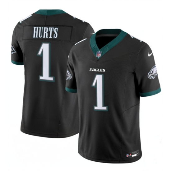 Men's Philadelphia Eagles #1 Jalen Hurts Black 2024 New F.U.S.E. Vapor Untouchable Limited Football Stitched Jersey