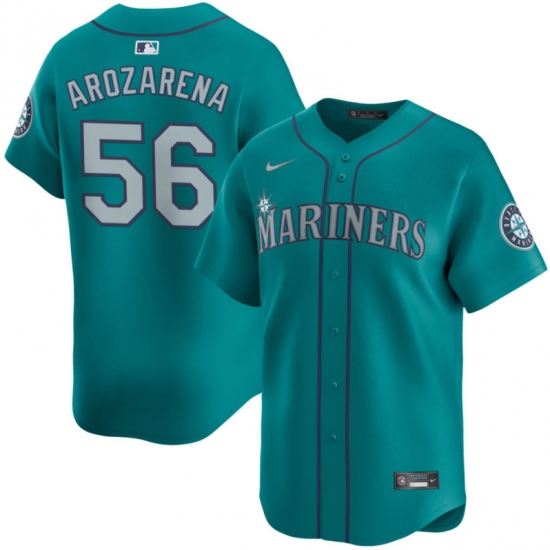 Men's Seattle Mariners #56 Randy Arozarena Aqua Alternate Limited Stitched jersey - Ujersey