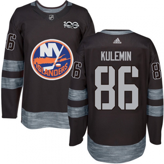 Men's Adidas New York Islanders #86 Nikolay Kulemin Authentic Black 1917-2017 100th Anniversary NHL Jersey - Ujersey