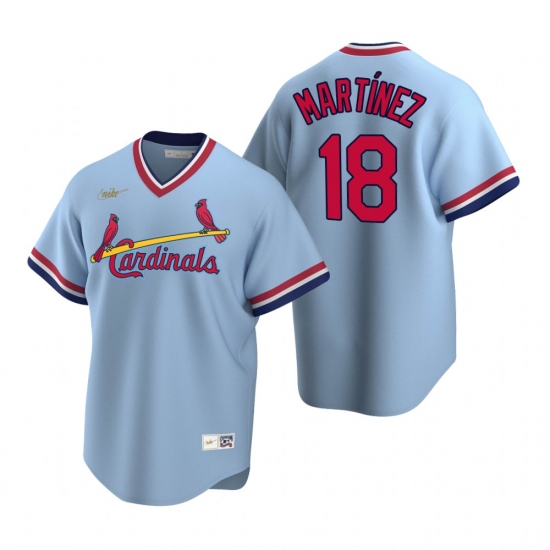 Men's Nike St. Louis Cardinals #18 Carlos Martinez Light Blue Cooperstown Collection Road Stitched Baseball Jersey - Ujersey