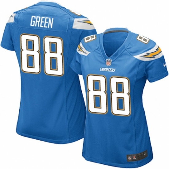 Women's Nike Los Angeles Chargers #88 Virgil Green Game Electric Blue Alternate NFL Jersey - Ujersey