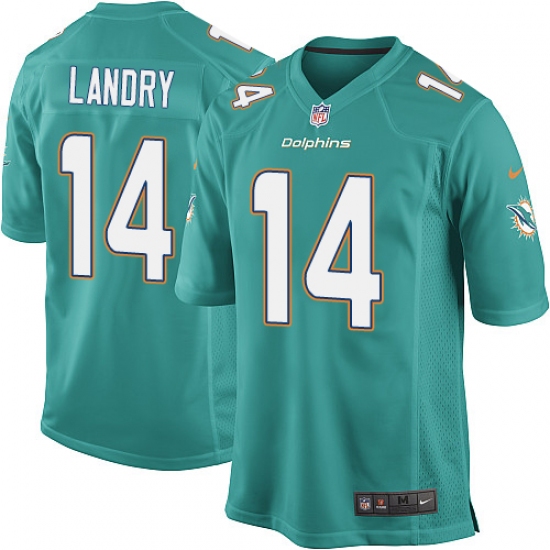 Men's Nike Miami Dolphins #14 Jarvis Landry Game Aqua Green Team Color NFL Jersey - Ujersey