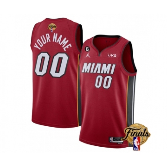 Men's Miami Heat Active Player Custom Red 2023 Finals Statement Edition With NO.6 Stitched Basketball Jersey - Ujersey