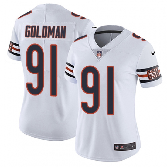 Women's Nike Chicago Bears #91 Eddie Goldman White Vapor Untouchable Limited Player NFL Jersey - Ujersey