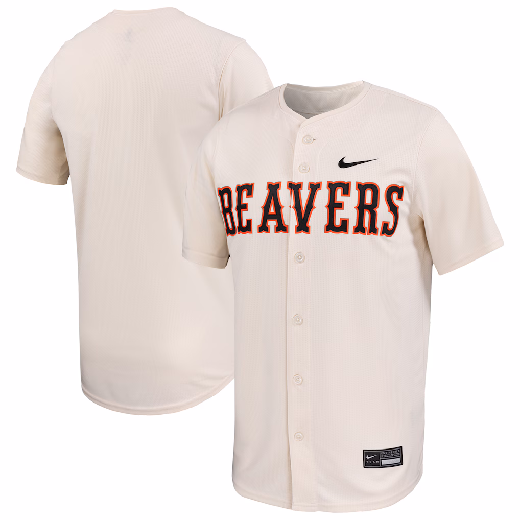 Men's Nike Natural Oregon State Beavers Limited Baseball Jersey