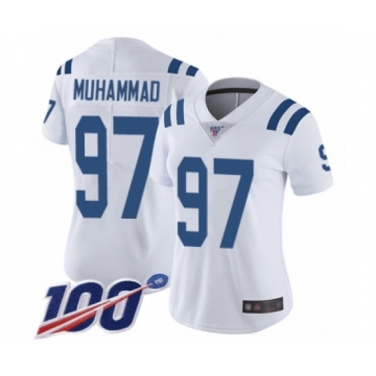 Women's Indianapolis Colts #97 Al-Quadin Muhammad White Vapor Untouchable Limited Player 100th Season Football Jersey - Ujersey