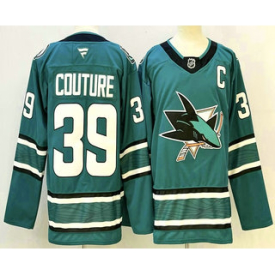 Men's San Jose Sharks #39 Logan Couture Teal Authentic Jersey - Ujersey