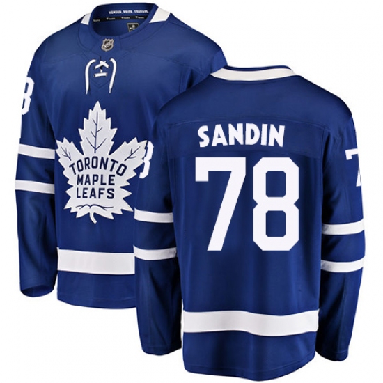 Men's Toronto Maple Leafs #78 Rasmus Sandin Authentic Royal Blue Home Fanatics Branded Breakaway NHL Jersey - Ujersey