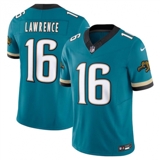 Men's Jacksonville Jaguars #16 Trevor Lawrence Teal 2024 F.U.S.E. Prowler Throwback Vapor Limited Football Stitched Jersey - Ujersey