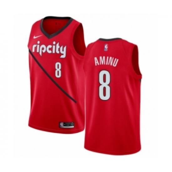 Youth Nike Portland Trail Blazers #8 Al-Farouq Aminu Red Swingman Jersey - Earned Edition - Ujersey