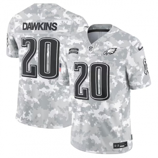 Men's Philadelphia Eagles #20 Brian Dawkins 2024 Arctic Camo Salute To Service Limited Stitched Football Jersey - Ujersey
