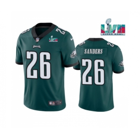 Men's Philadelphia Eagles #26 Miles Sanders Green Super Bowl LVII Patch Vapor Untouchable Limited Stitched Jersey - Ujersey
