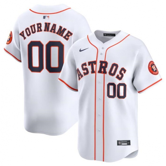 Men's Houston Astros Customized White 2024 Home Limited Stitched Baseball Jersey - Ujersey