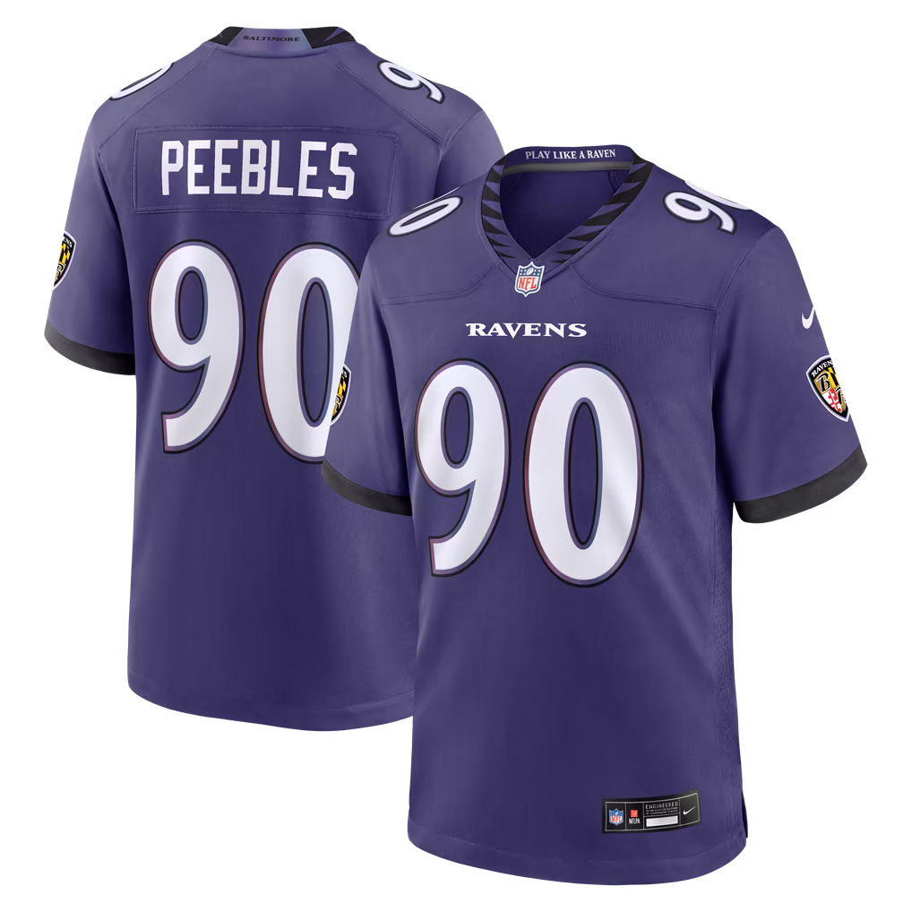 Men's Baltimore Ravens Aeneas Peebles Nike Purple Team Game Jersey - U-jersey