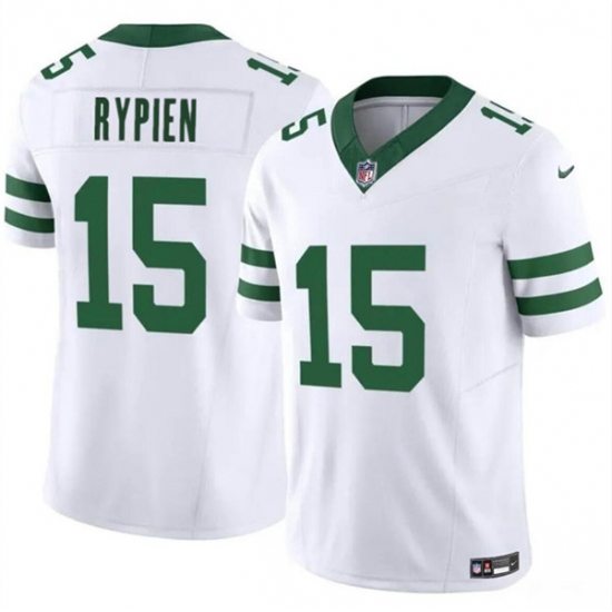 Men's New York Jets #15 Brett Rypien 2023 F.U.S.E. White Throwback Vapor Untouchable Limited Football Stitched Jersey - Ujersey