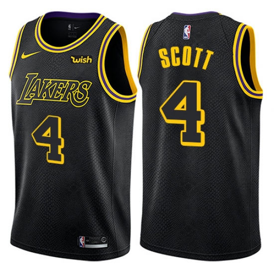 Women's Nike Los Angeles Lakers #4 Byron Scott Swingman Black NBA Jersey - City Edition - Ujersey