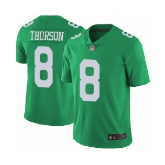 Men's Philadelphia Eagles #8 Clayton Thorson Limited Green Rush Vapor Untouchable Football Jersey - Ujersey