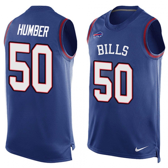 Men's Nike Buffalo Bills #50 Ramon Humber Limited Royal Blue Player Name & Number Tank Top NFL Jersey - Ujersey