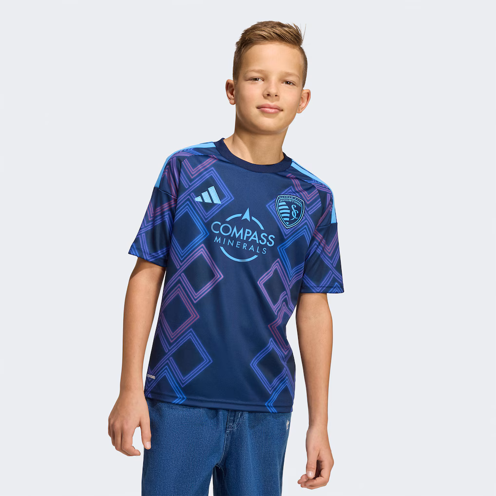 Youth Sporting Kansas City adidas Blue 2026 The 18th & Vine Kit Replica Jersey