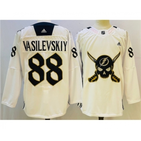 Men's Tampa Bay Lightning #88 Andrei Vasilevskiy White Stitched Jersey - Ujersey