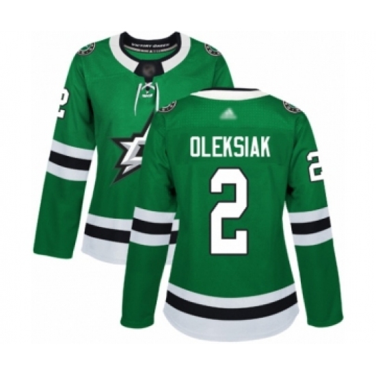 Women's Dallas Stars #2 Jamie Oleksiak Authentic Green Home Hockey Jersey - Ujersey