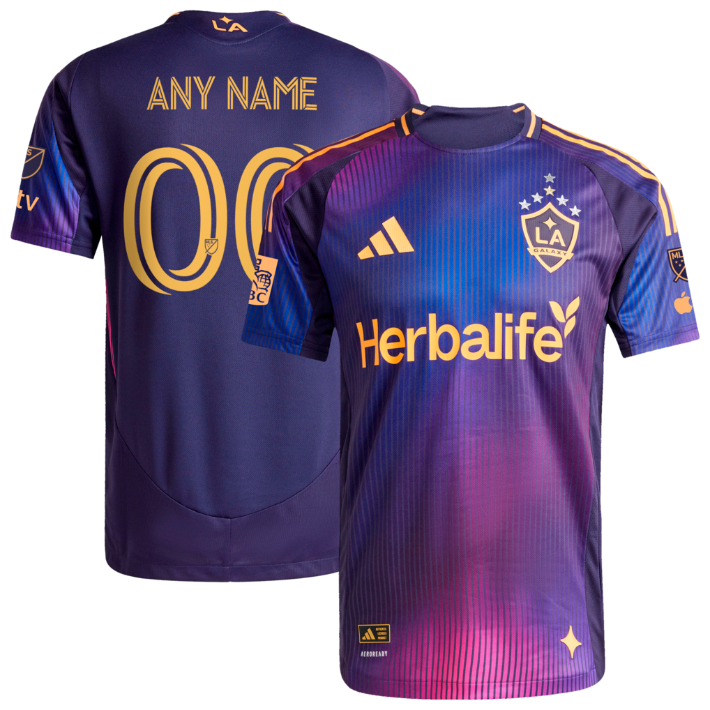 Men's LA Galaxy adidas Navy 2025 RIZON On-Field Authentic Patch Custom Jersey - Ujersey