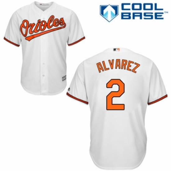 Youth Majestic Baltimore Orioles #2 Pedro Alvarez Authentic White Home Cool Base MLB Jersey - Ujersey