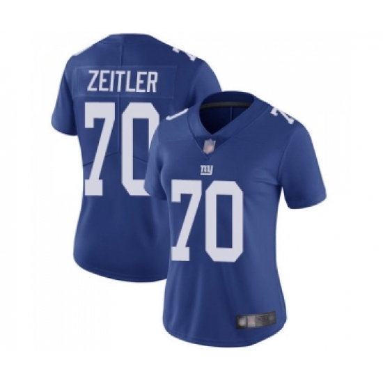 Women's New York Giants #70 Kevin Zeitler Royal Blue Team Color Vapor Untouchable Limited Player Football Jersey - Ujersey